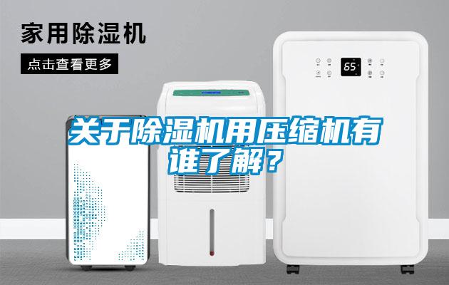 關于除濕機用壓縮機有誰了解？