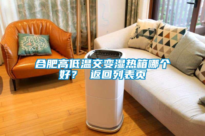 合肥高低溫交變濕熱箱哪個(gè)好？ 返回列表頁
