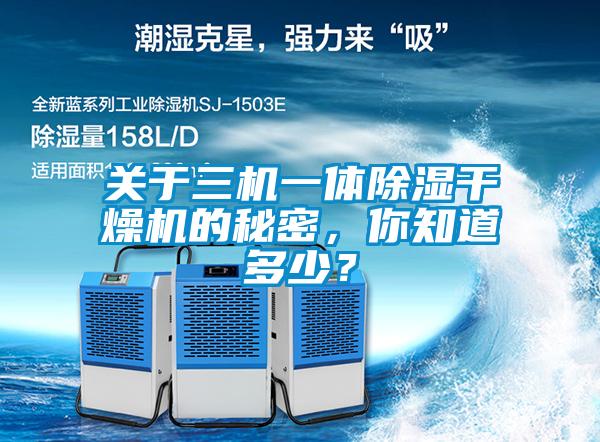 關于三機一體除濕干燥機的秘密，你知道多少？