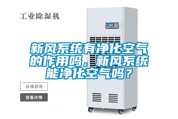 新風系統(tǒng)有凈化空氣的作用嗎，新風系統(tǒng)能凈化空氣嗎？