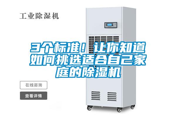 3個標準！讓你知道如何挑選適合自己家庭的除濕機