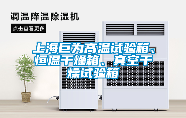 上海巨為高溫試驗箱、恒溫干燥箱、真空干燥試驗箱